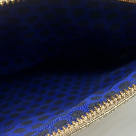 Rebecca Minkoff MAC Clutch Wristlet Gold Metallic Leather Pouch - Picture 5 of 7